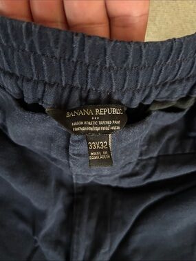 Banana Republic Navy Mason Athletic Tapered Pants